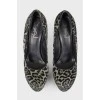 Leopard print pony leather shoes