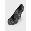 Leopard print pony leather shoes