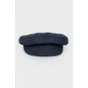 Checkered print cap with tag