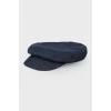 Checkered print cap with tag