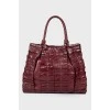 Wine shade bag with ruffles