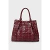 Wine shade bag with ruffles