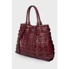 Wine shade bag with ruffles