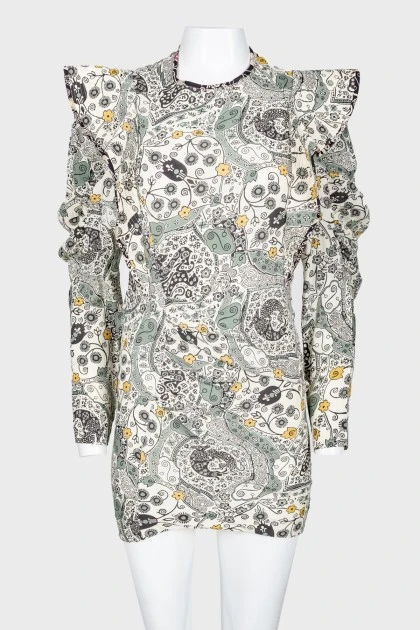 Abstract print dress, with the tag