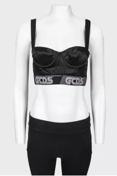 Bra black with a tag