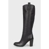 Leather black boots