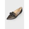 Grained leather balerinas 