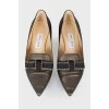 Grained leather balerinas 