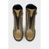 Olive chain boots