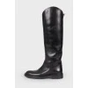 High leather boots