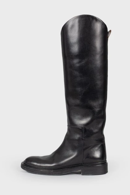 High leather boots