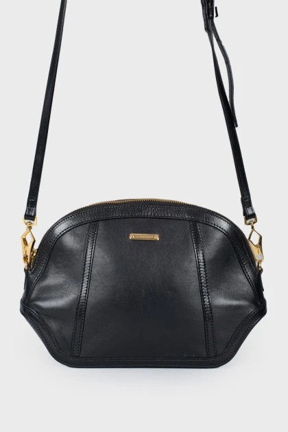 Leather bag with curly sides