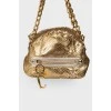Gold textured leather bag