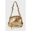 Gold textured leather bag