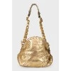 Gold textured leather bag