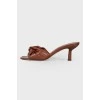 Soft-knot leather mules