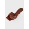 Soft-knot leather mules
