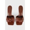 Soft-knot leather mules