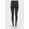 Cashmere leggings with leather inserts