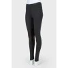 Cashmere leggings with leather inserts