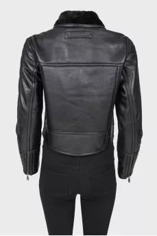 Укорочена дублянка зі шкіри