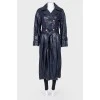 Dark blue double-breasted trench coat