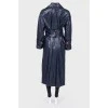 Dark blue double-breasted trench coat