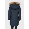 A down jacket with a fur hood