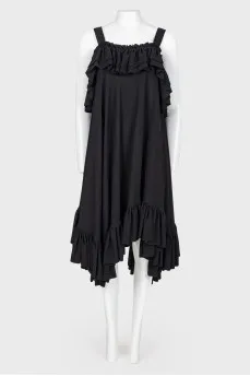 Asymmetrical ruffle dress