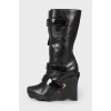Velcro wedge boots