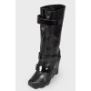 Velcro wedge boots