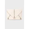 Cream clutch zippered bag