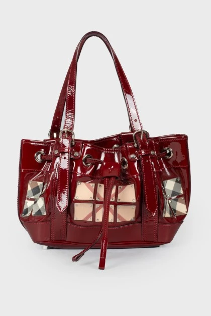 Lacquer brand applique bag