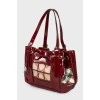 Lacquer brand applique bag