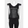 Semi-transparent ruffle top