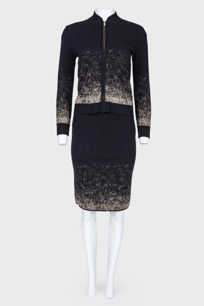 Gold lurex gradient suit
