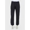 Men's velour stripes trousers