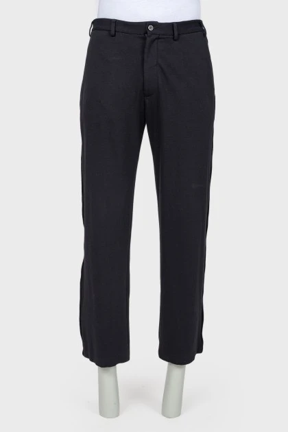 Men's velour stripes trousers