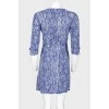 Blue patterned fitted dress