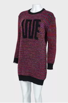 Dress with multi -colored weaving
