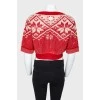Cropped sweater with sequins