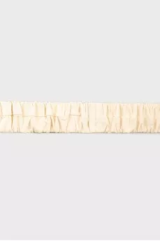 Belt with a logo, decorated with pearls