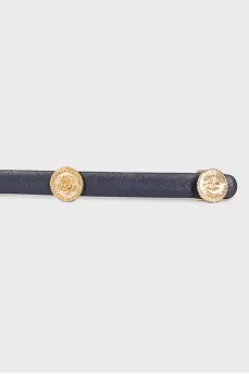 Dark blue belt with brand logo