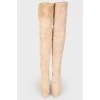 Powder suede booties