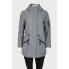 Gray hooded coat