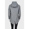 Gray hooded coat