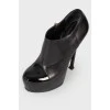 Patent toecap stiletto boots
