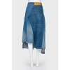 Asymmetric jeans skirt midi