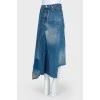 Asymmetric jeans skirt midi