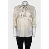 White silk blouse with bow